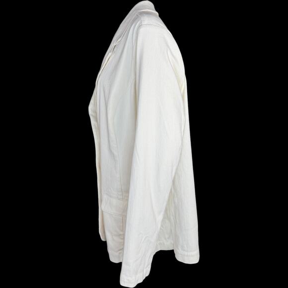 Isaac Mizrahi Live! Knit Denim Classic‎ Slimming Blazer Cream 1X NWOT Career - Picture 7 of 14